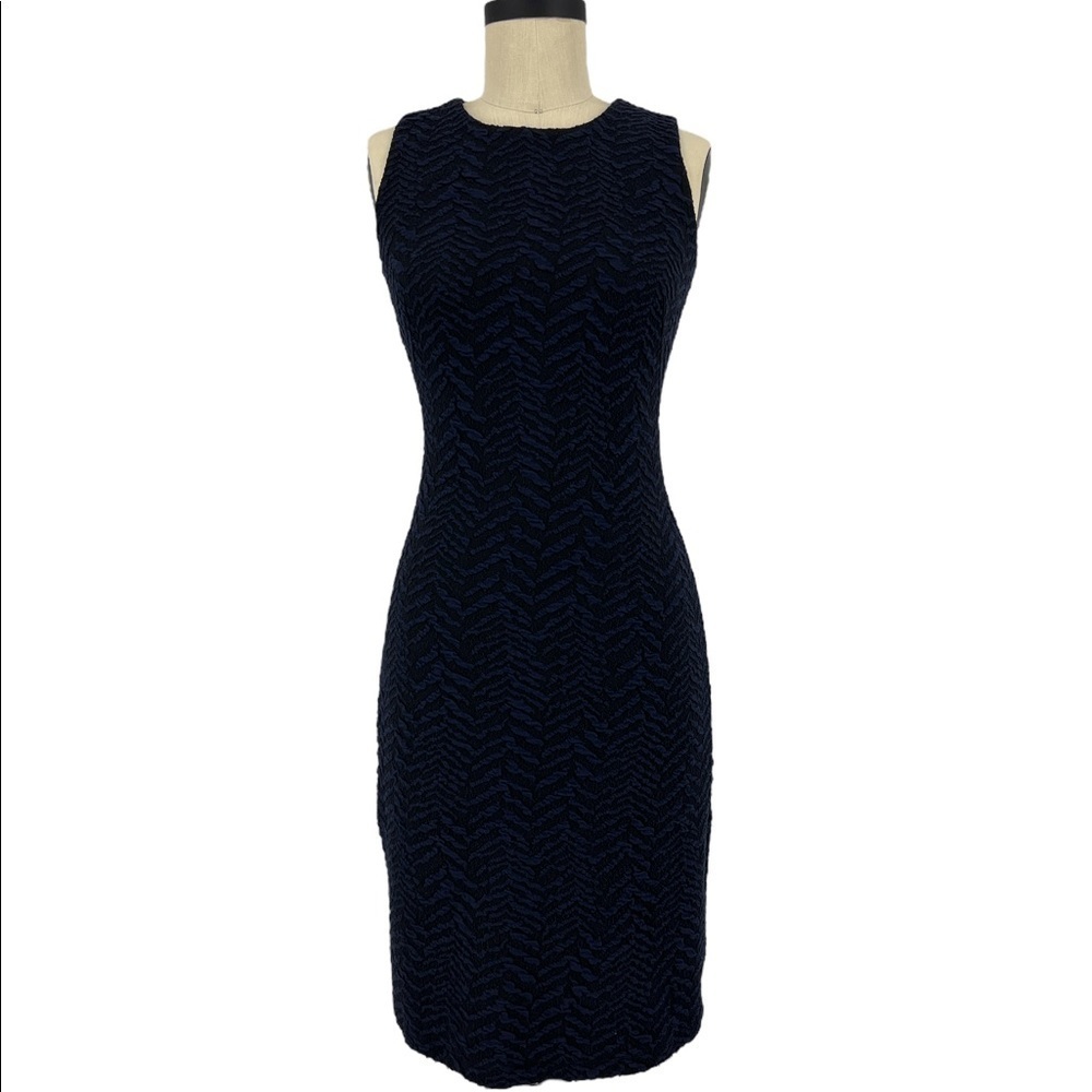J McLaughlin Darcy dress black/navy Body con Scoopneck sleeveless SZ S NEW